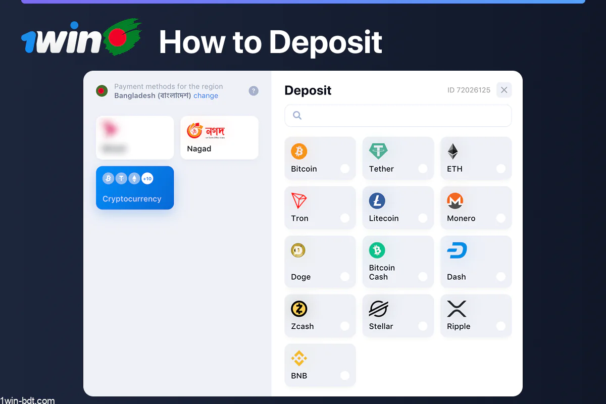 Step-by-step guide to deposit on 1win site